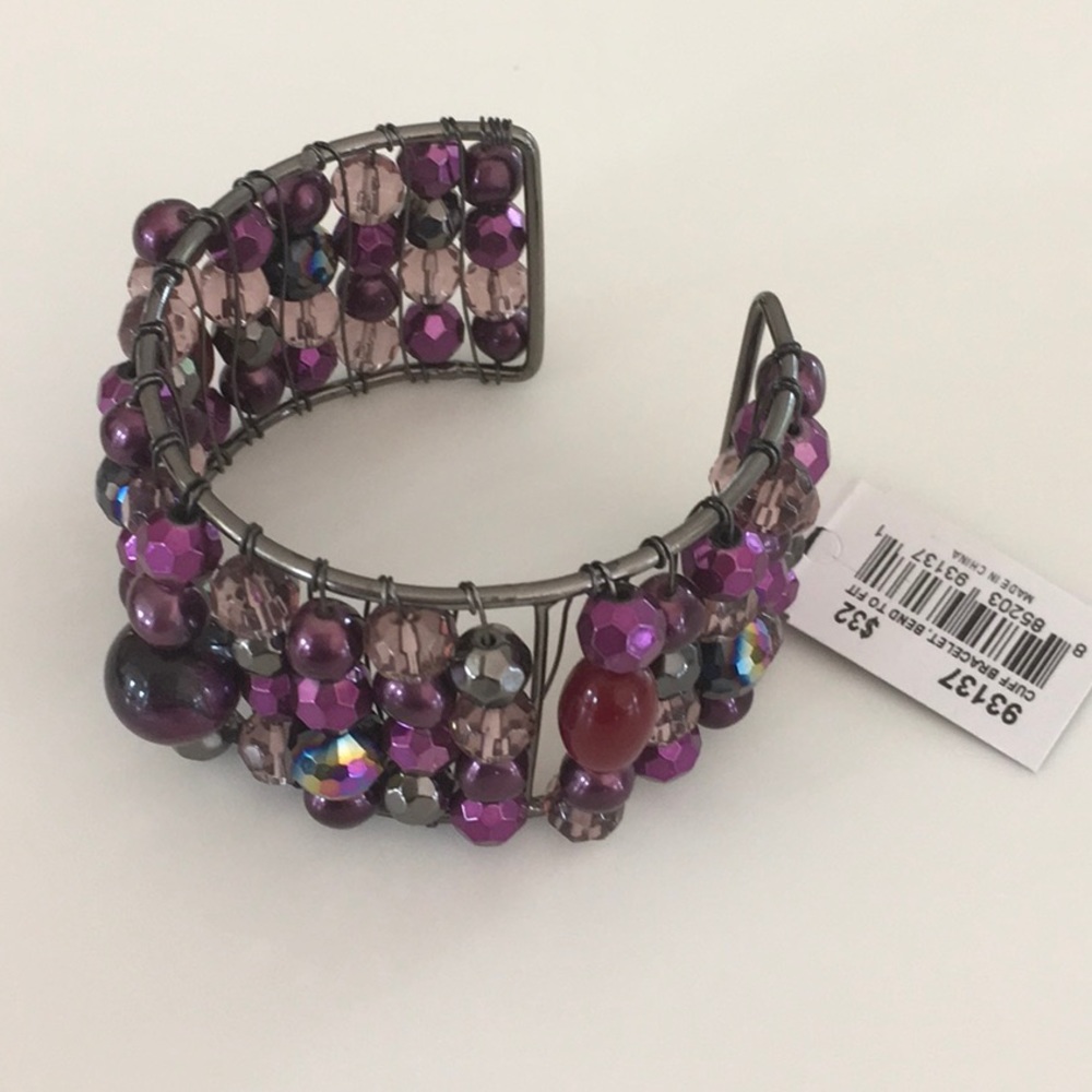 NWT Cookie Lee Shades of Purple Cuff Bracelet